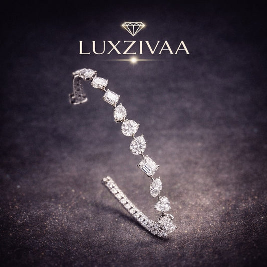 Luxzivaa Multi-Shape Diamond Bangle